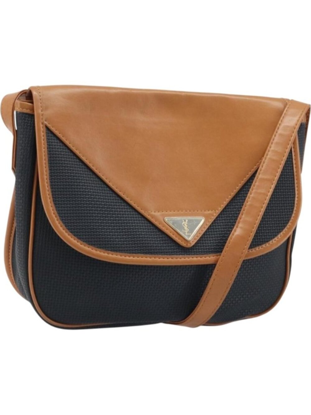 SAINT LAURENT Shoulder Bag Leather Black Gold